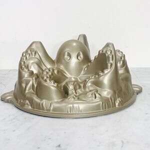 WILLIAMS-SONOMA Nordic Ware Octopus Cake Pan 10 Cups Gold Baking Mold USA NWT